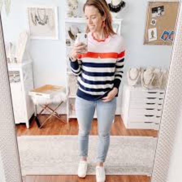 J. Crew Scalloped Striped Sweater - Picture 2 of 7